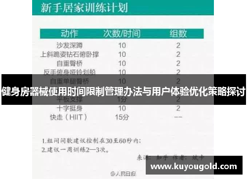 健身房器械使用时间限制管理办法与用户体验优化策略探讨